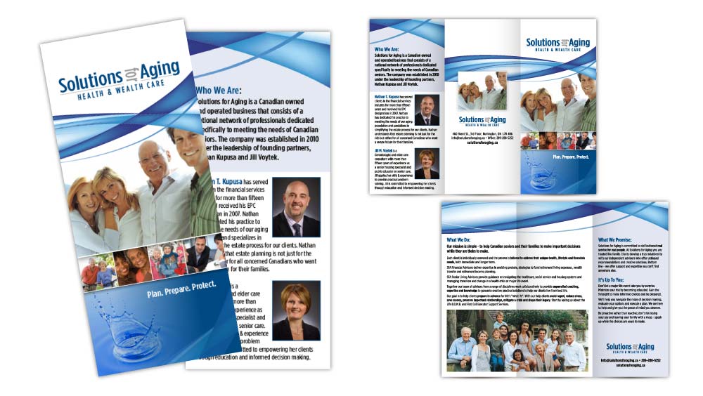 Buisiness tri-fold brochure design Burlington Ontario