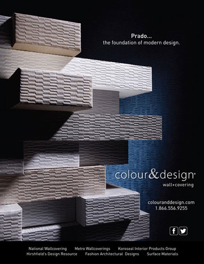 Creative ad design for wall paper covering product in Interior Design Magazine