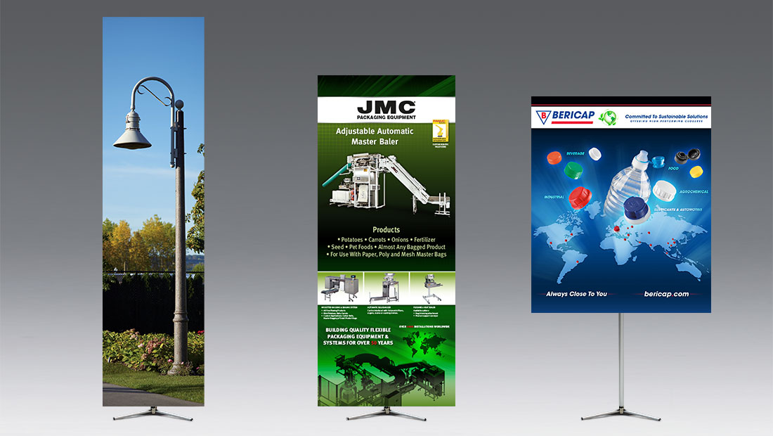 Hero adjustable banner stand print and design with multiple size flexibility and creative