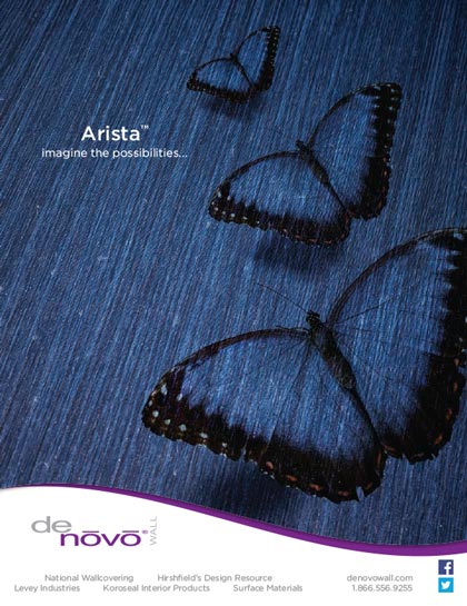Creative photoshop imaging with butterfly for Arista advertisement for Denovo Wall