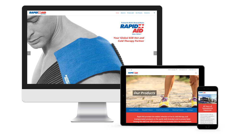 Website design for laptop, tablet and mobile phone for Rapid Aid